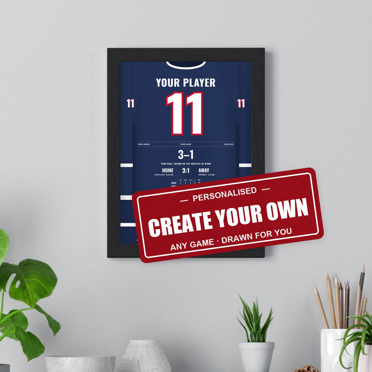 Custom Ice Hockey Sweater Poster - Create Your Own NHL Moment Print