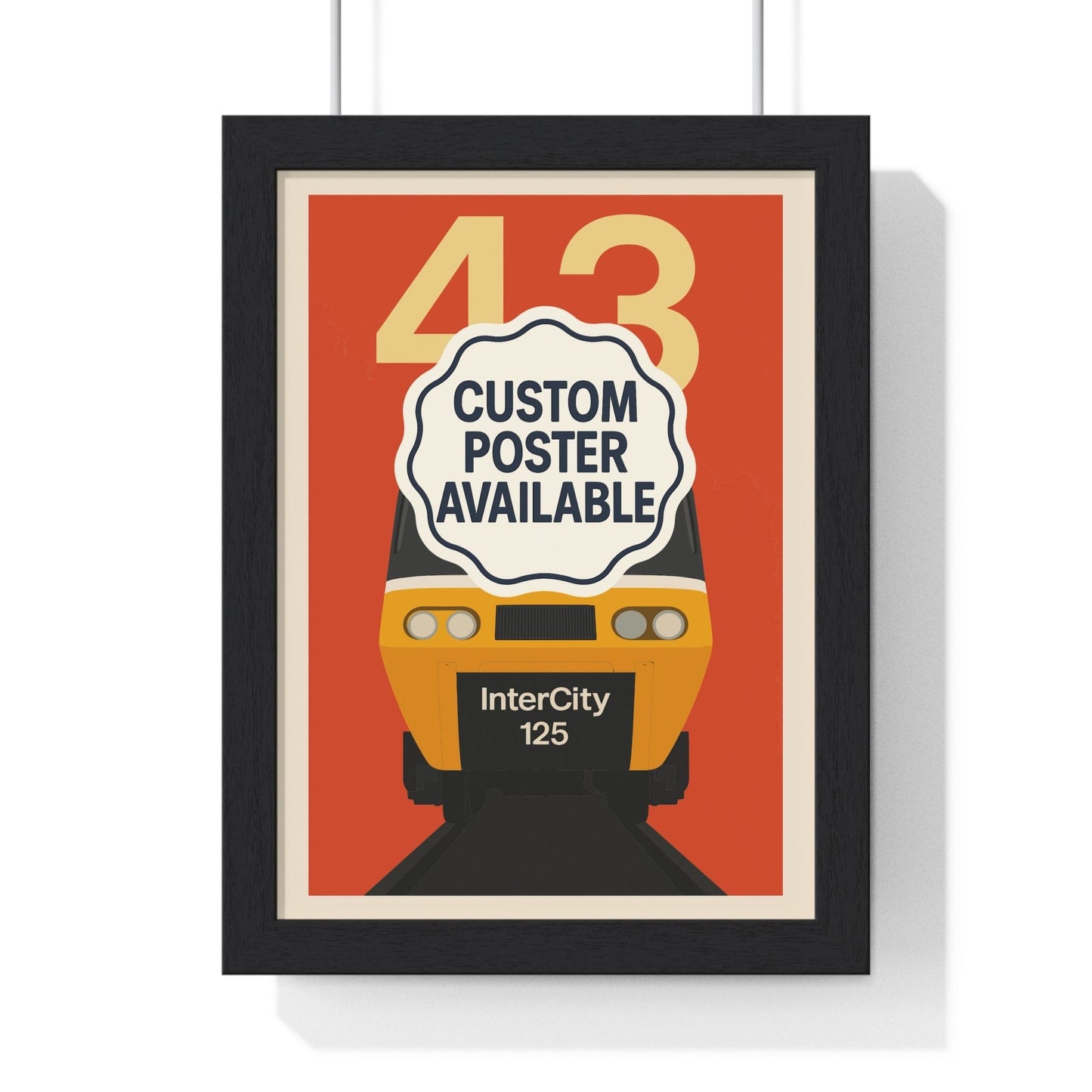 Framed Custom Vector Train poster