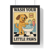 Framed Cute Dog Bathroom poster