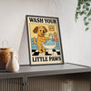 Framed Cute Dog Bathroom Wash Your Paws print