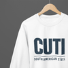 Black t-shirt with Cuti Romero South American Steel & Sweatshirt