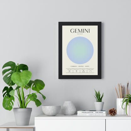 Gemini Astrology Chart Poster - Colour Art Print