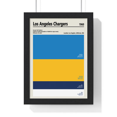 Los Angeles Chargers colour swatch wall art print