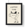 Framed Coffee Time Kitchen Wall Art Print Funny Coffee poster