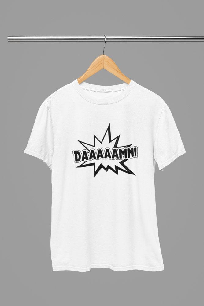 Black t-shirt with DAAAAMN Quote Friday Movie /Sweatshirt back view