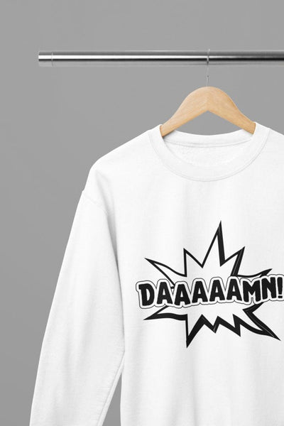 Black t-shirt with DAAAAMN Quote Friday Movie /Sweatshirt front view
