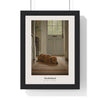 Dachshund Print framed in a black frame, ready to hang
