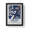 Daikin Park map print framed in a black frame, ready to hang
