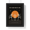 Dancing Skeletons Vintage Halloween Print - framed dancing skeletons print in cream on black