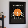Dancing Skeletons Vintage Halloween Print - vintage skeleton dance print on a lounge wall