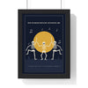 Dancing Skeletons Vintage Halloween Print - framed midnight navy version with a long title