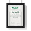 Danny Willett Augusta 2016 Golf Poster - Caddie Overalls Final Round 67 Print framed in a black frame, ready to hang