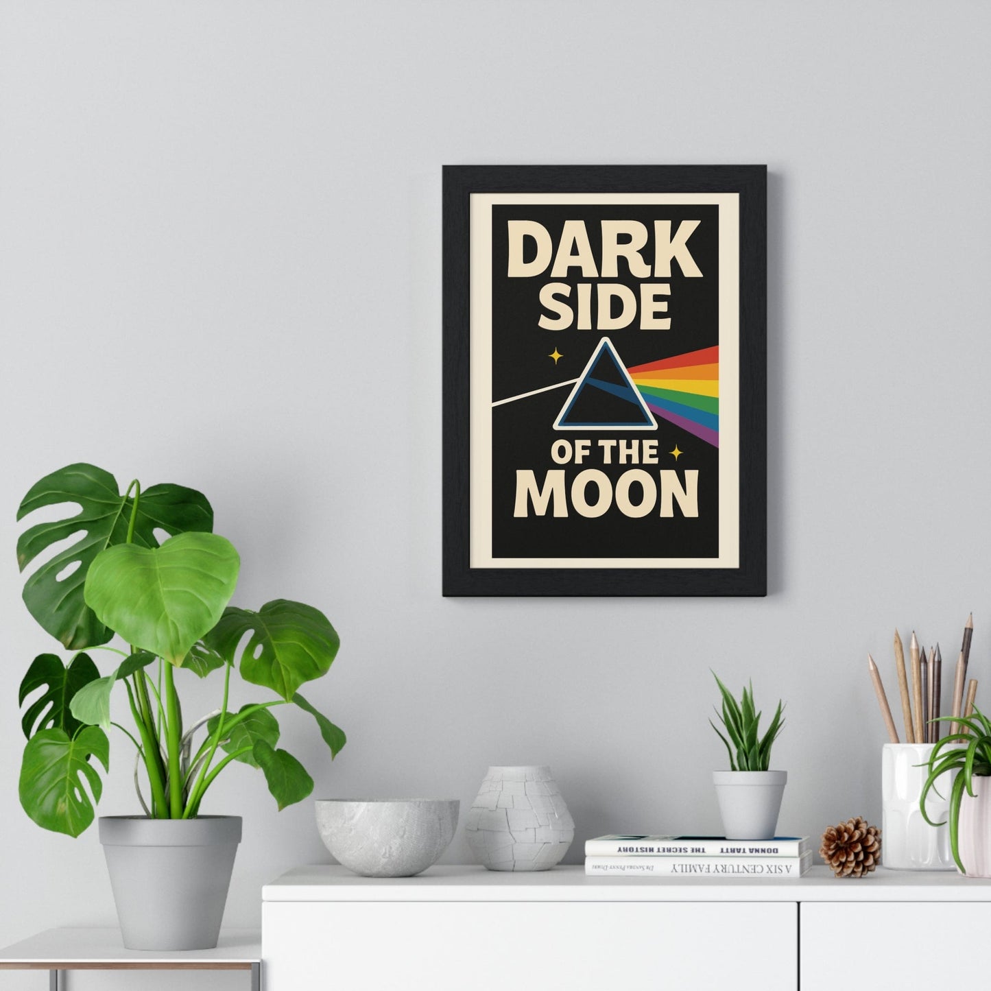 Dark Side of the Moon Poster | Prism Rainbow Music Wall Art Print - Poster Kingz - A5 (unframed) - 