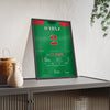 Daryz Arc 2026 Horse Racing Poster - Back-to-Back Arc Winner Silks Print framed and leaning on a sideboard