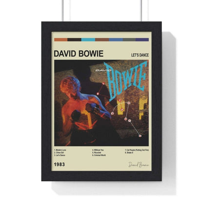 David Bowie Album Collection Poster - Poster Kingz - A5 (unframed) - Let’s Dance - Vintage - AlbumArt