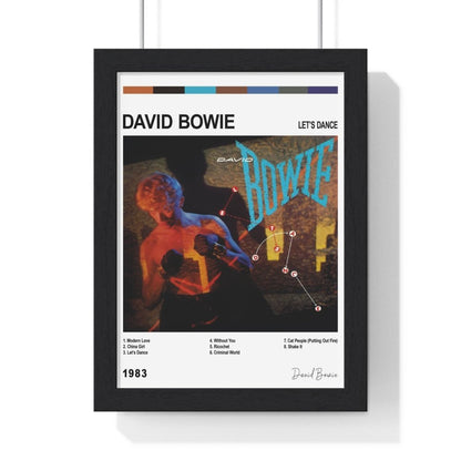 David Bowie Album Collection Poster - Poster Kingz - A5 (unframed) - Let’s Dance - White - AlbumArt