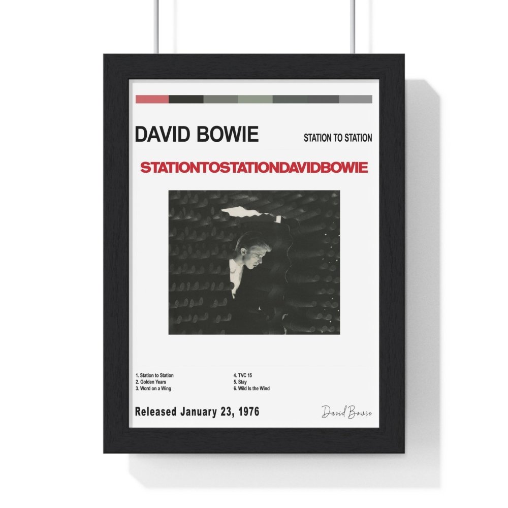 David Bowie Album Collection Poster - Poster Kingz - A5 (unframed) - Station to station - White - AlbumArt