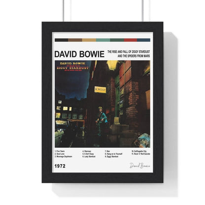 David Bowie Album Collection Poster - Poster Kingz - A5 (unframed) - Ziggy Stardust - White - AlbumArt