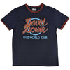 Navy t-shirt with David Bowie Unisex Ringer - 1978 World Tour (Navy Blue) Official Merch