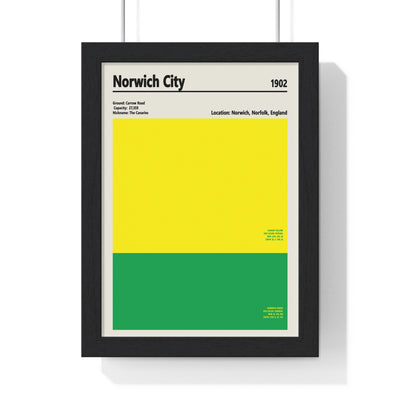 Norwich City colour swatch print yellow and green wall art