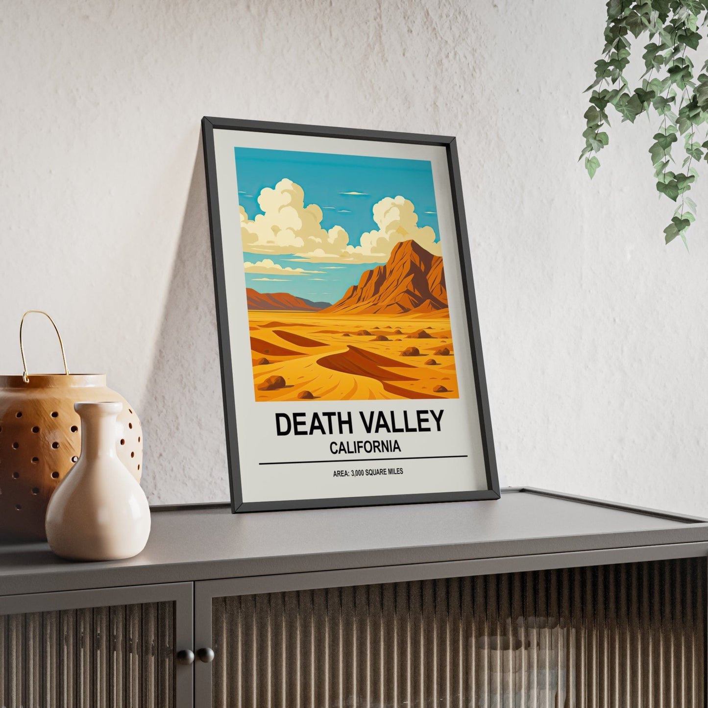 Framed Death Valley travel poster