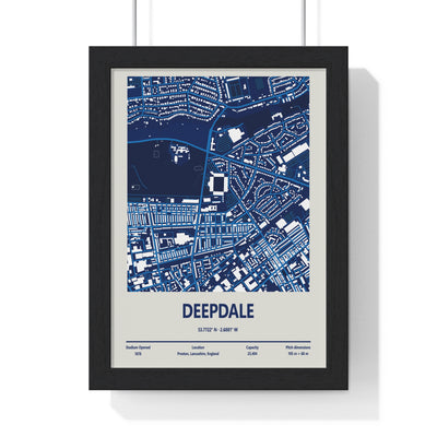 Deepdale stadium map print framed Preston North End wall art
