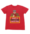 Beige t-shirt with Del Boy Christmas Jumper & - Lovely Jubbly Have a Cushty Christmas Parody