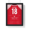 Denmark Euro 92 Final Poster - Kim Vilfort 18 v Germany Gothenburg Shirt Print framed in a black frame, ready to hang
