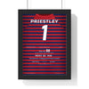Dennis Priestley World Darts Final 1994 Darts Poster - First PDC Champion Shirt Print framed in a black frame, ready to hang