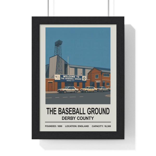 Derby County The Baseball Ground framed print showing historic stadium illustration