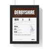 Derbyshire Cricket print framed in a black frame, ready to hang