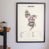 Derbyshire Sayings Poster framed on a wall