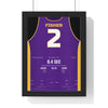 Derek Fisher 2004 0.4 Seconds Poster - Los Angeles Lakers 2 Buzzer-Beater Jersey Print framed in a black frame, ready to hang