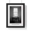 Desk by the Window Print - Home Office Wall Art framed in a black frame, ready to hang