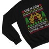 Green t-shirt with Die Hard Christmas Jumper & - Yippee Ki-Yay Parody back view