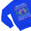 Blue t-shirt with Die Hard Christmas Jumper & - Yippee Ki-Yay Parody wall display