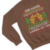 Grey t-shirt with Die Hard Christmas Jumper & - Yippee Ki-Yay Parody close-up