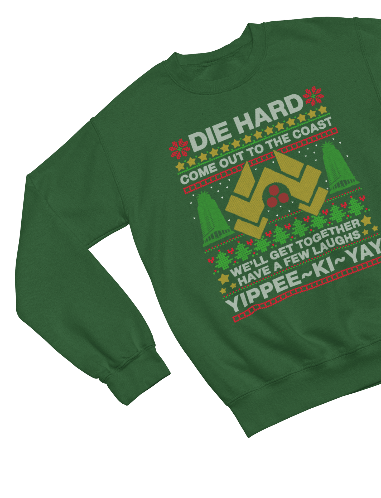 Black t-shirt with Die Hard Christmas Jumper & - Yippee Ki-Yay Parody