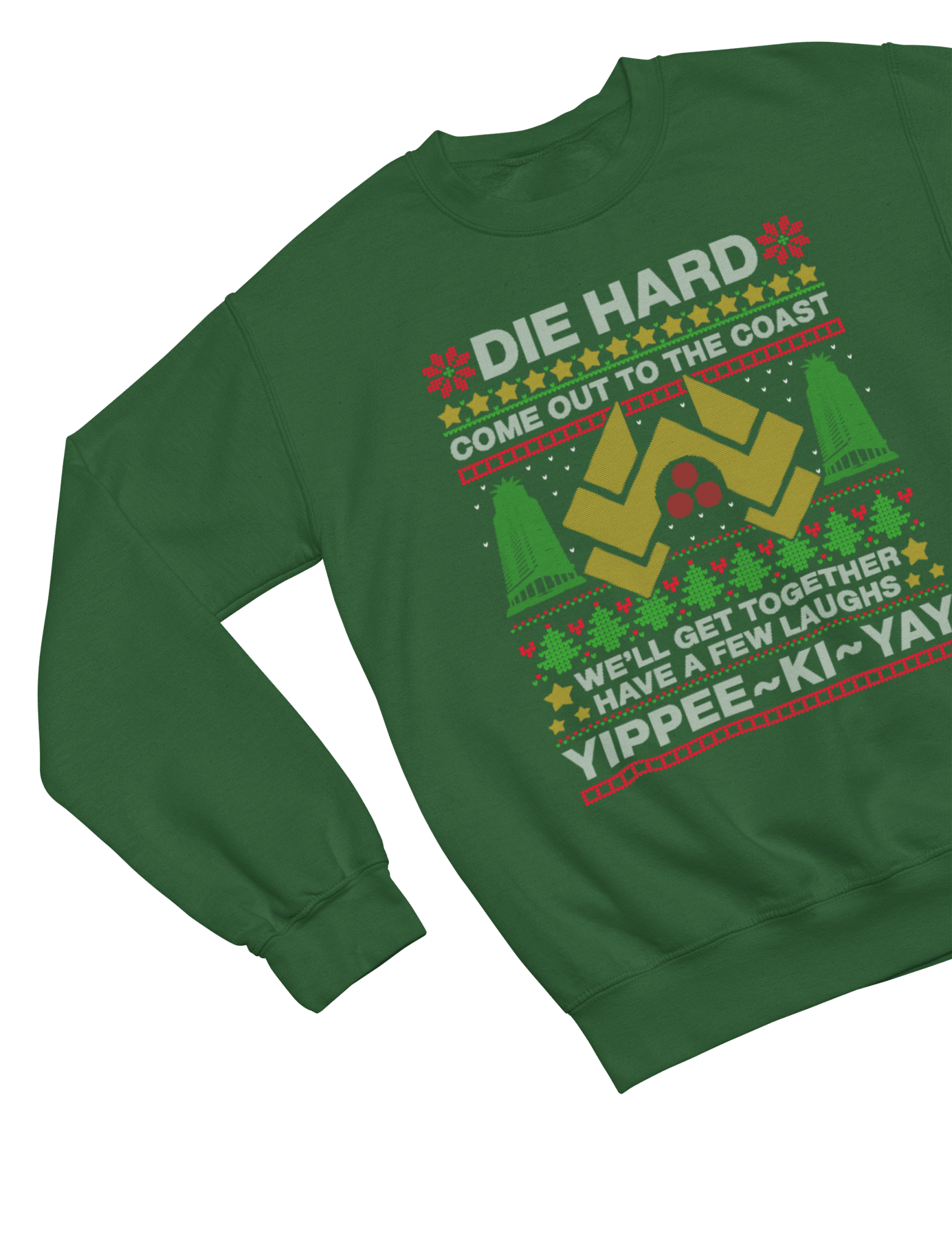 Black t-shirt with Die Hard Christmas Jumper & - Yippee Ki-Yay Parody