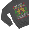 Black t-shirt with Die Hard Christmas Jumper & - Yippee Ki-Yay Parody close-up