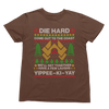 Grey t-shirt with Die Hard Christmas Jumper & - Yippee Ki-Yay Parody