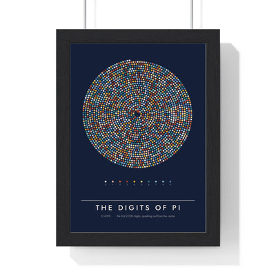 Digits of Pi print framed in a black frame, ready to hang
