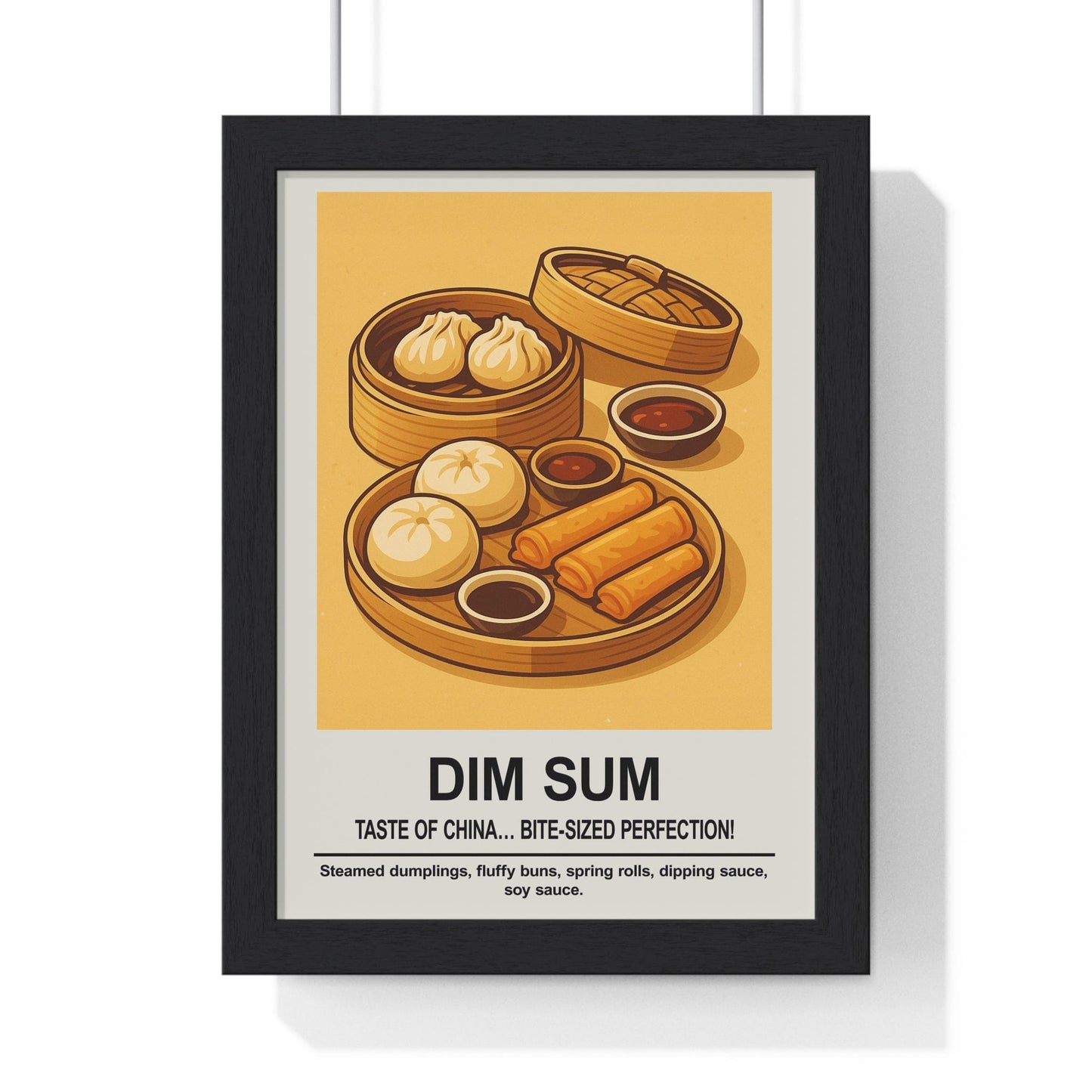 Framed Dim Sum - Chinese Kitchen & Dining Room Print print