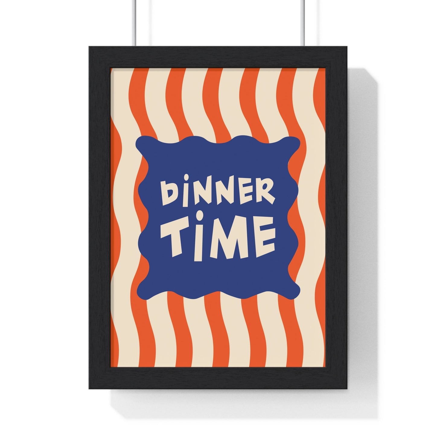 Framed Dinner Time Kitchen Print - Retro Typography print