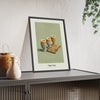 Dippy Eggs and Soldiers Print framed and leaning on a sideboard