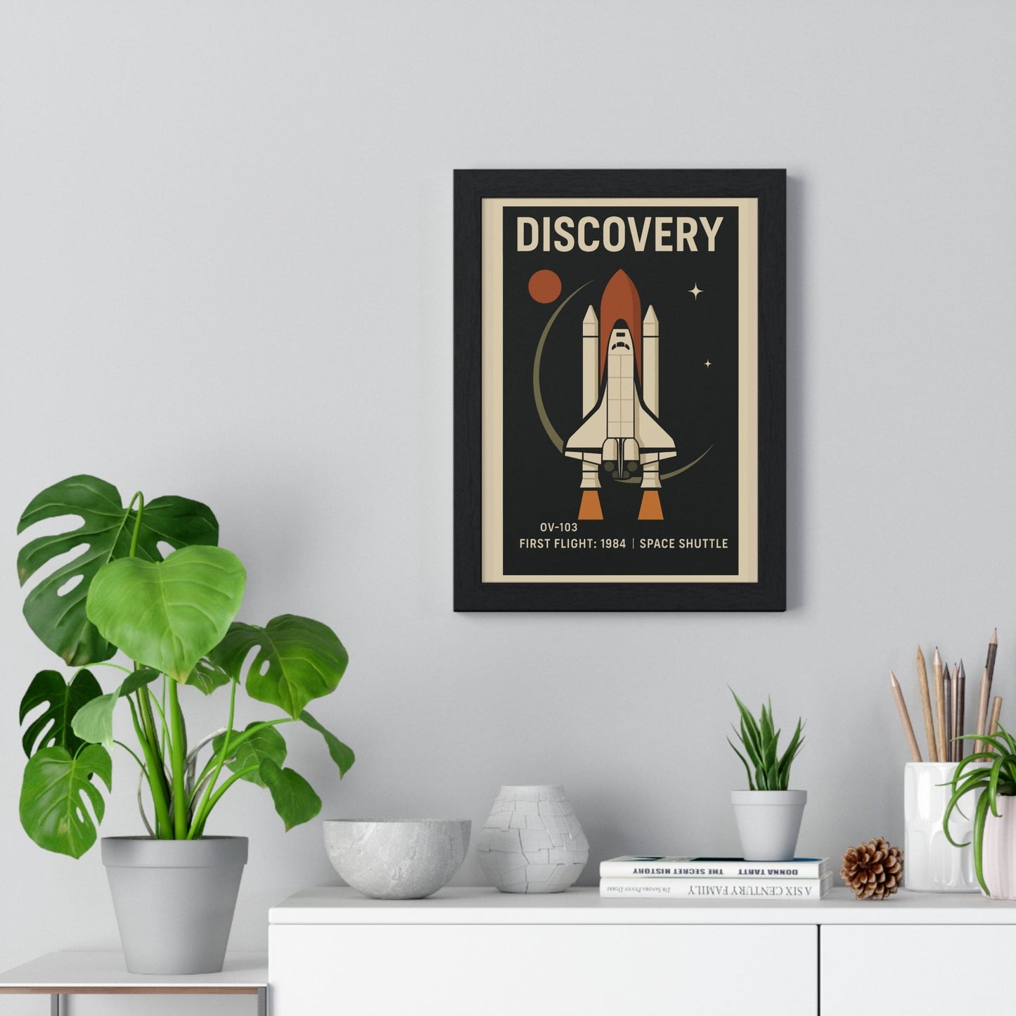 Framed Discovery Space Shuttle poster