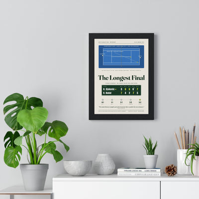 The Longest Final 2012 Tennis print framed on a living room wall