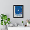 Dodger Stadium map print framed on a living room wall
