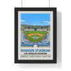 Dodger Stadium Los Angeles Dodgers print framed in a black frame, ready to hang