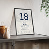 Don Larsen 1956 World Series Perfect Game Poster - New York Yankees 18 Jersey Print framed and leaning on a sideboard